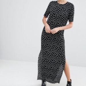 Glamorous midi dot dress with side slits